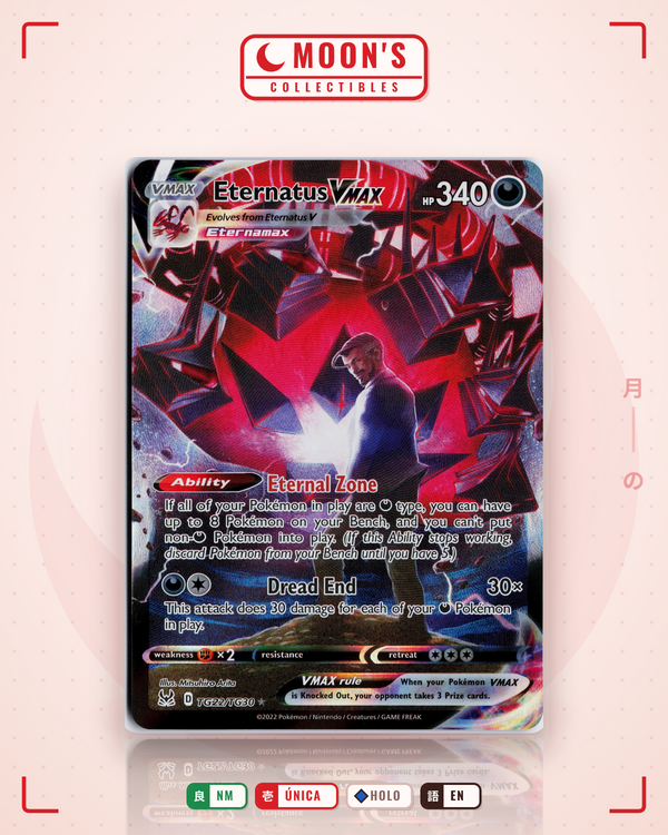 Carta Pokémon Eternatus VMAX · Lost Origin Trainer Gallery #TG22/TG30 (NM) — pieza única en Moon's Collectibles México