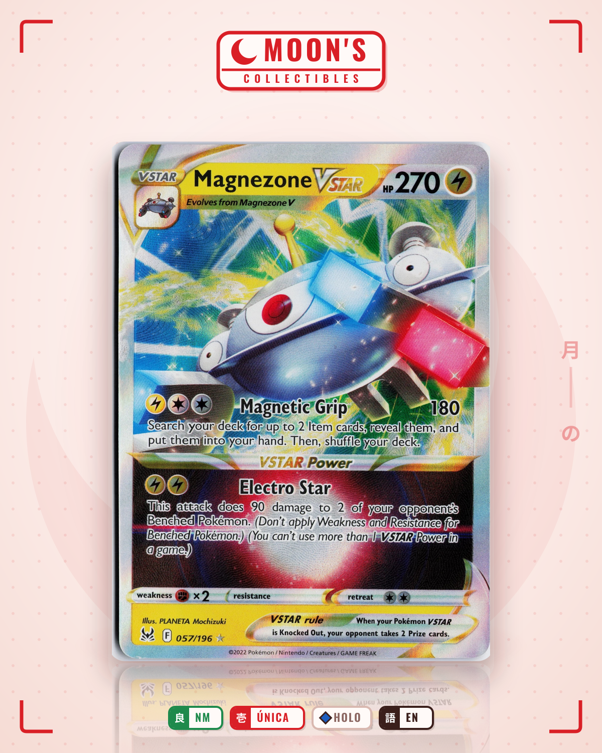 Carta Pokémon Magnezone VSTAR · Lost Origin #057/196 (NM) — pieza única en Moon's Collectibles México