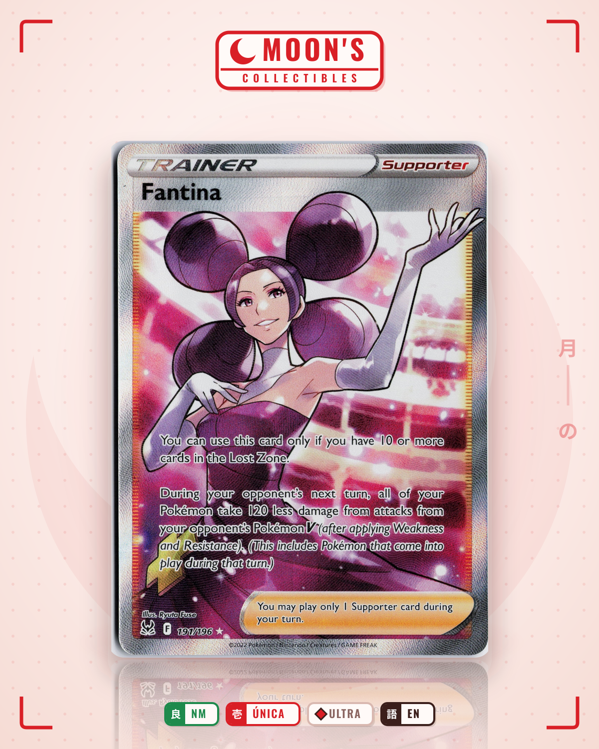 Carta Pokémon Fantina · Lost Origin #191/196 (NM) — pieza única en Moon's Collectibles México