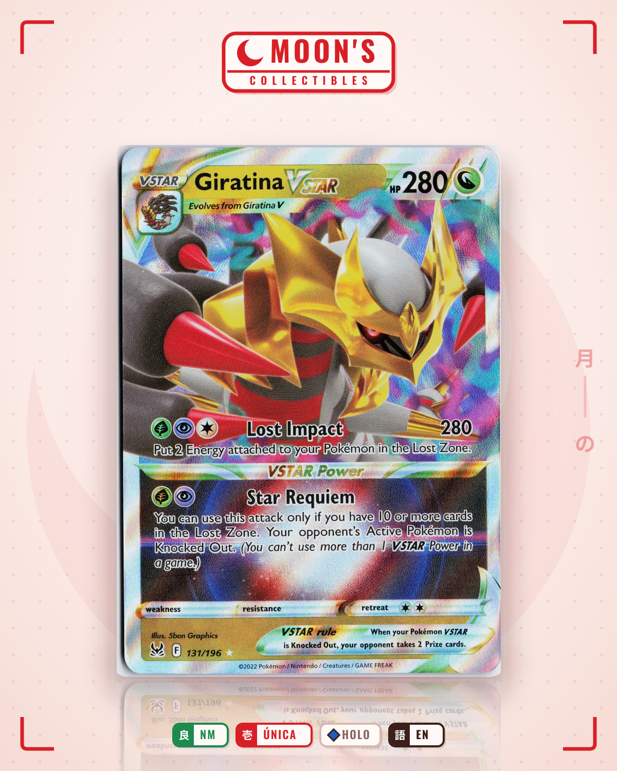 Carta Pokémon Giratina VSTAR · Lost Origin #131/196 (NM) — pieza única en Moon's Collectibles México