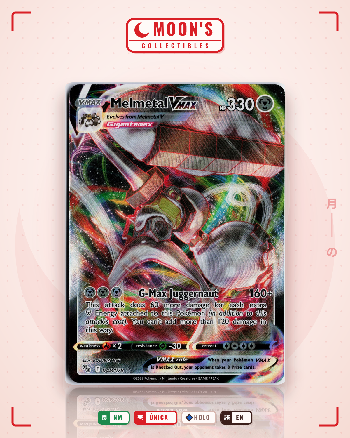 Carta Pokémon Melmetal VMAX · Pokémon GO #048/078 (NM) — pieza única en Moon's Collectibles México