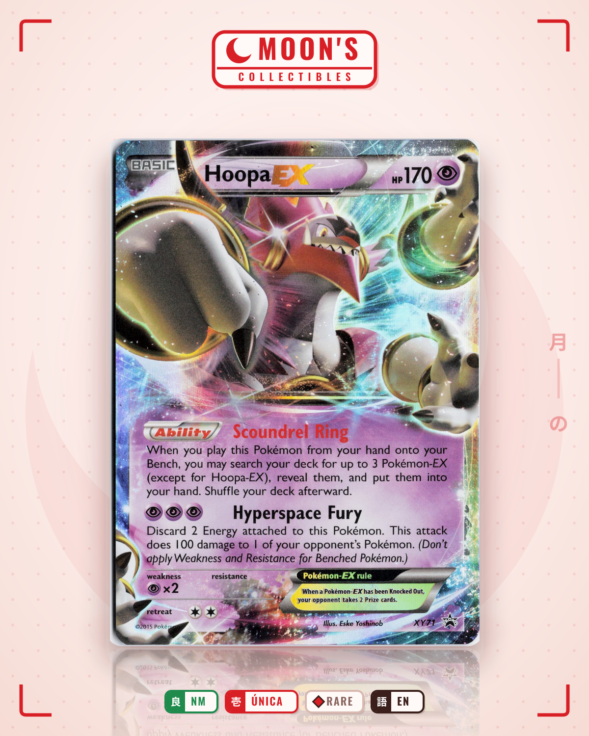Carta Pokémon Hoopa-EX · XY Black Star Promos #XY71 (NM) — pieza única en Moon's Collectibles México
