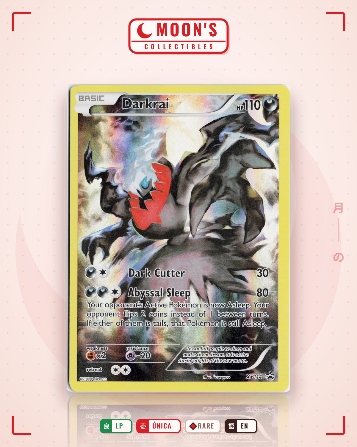 Carta Pokémon Darkrai · XY Black Star Promos #XY114 (LP) — pieza única en Moon's Collectibles México