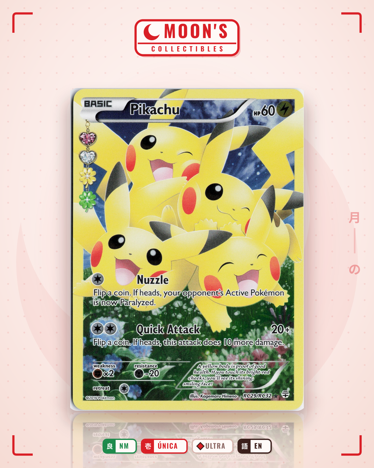 Carta Pokémon Pikachu · Generations #RC29/RC32 (NM) — pieza única en Moon's Collectibles México