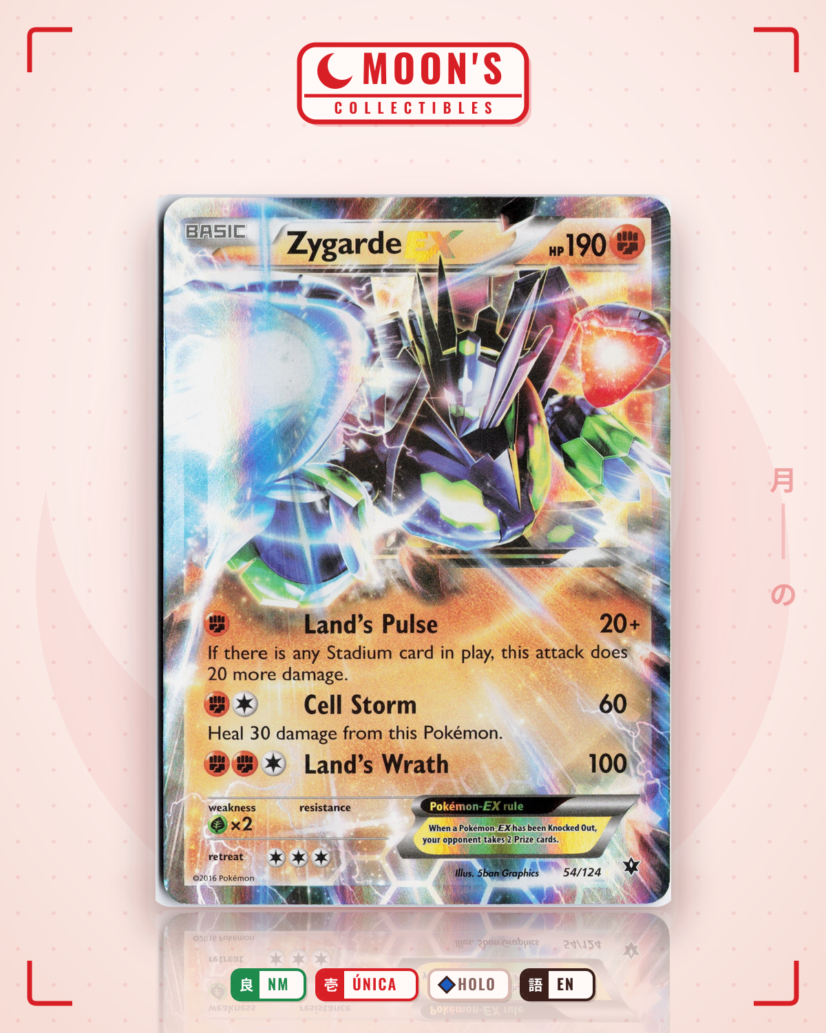 Carta Pokémon Zygarde-EX · Fates Collide #54/124 (NM) — pieza única en Moon's Collectibles México