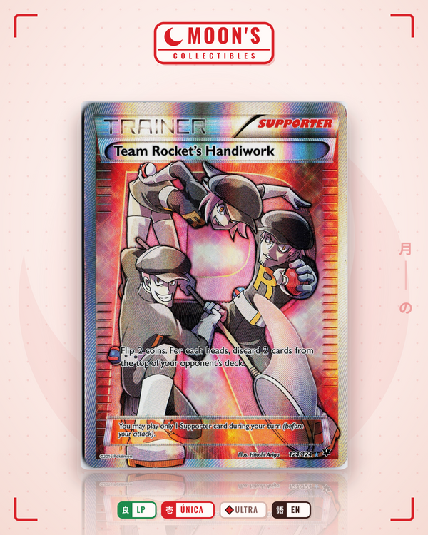 Carta Pokémon Team Rocket's Handiwork · Fates Collide #124/124 (LP) — pieza única en Moon's Collectibles México