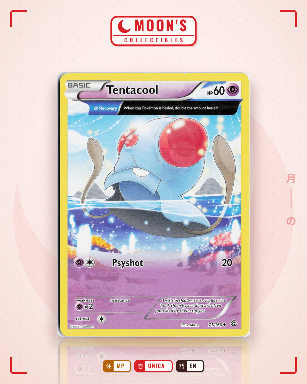 Carta Pokémon Tentacool · Primal Clash #71/160 (MP) — pieza única en Moon's Collectibles México