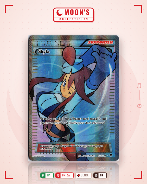 Carta Pokémon Skyla · BREAKpoint #122/122 (LP) — pieza única en Moon's Collectibles México