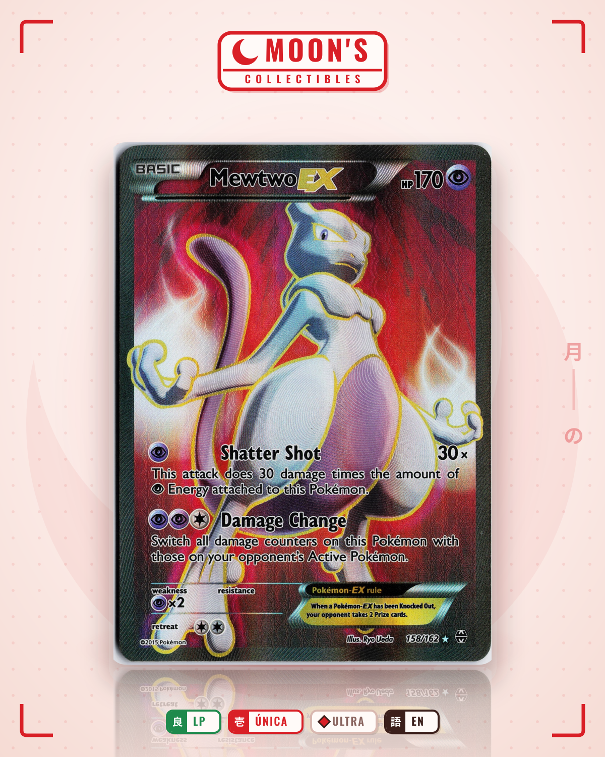 Carta Pokémon Mewtwo-EX · BREAKthrough #158/162 (LP) — pieza única en Moon's Collectibles México