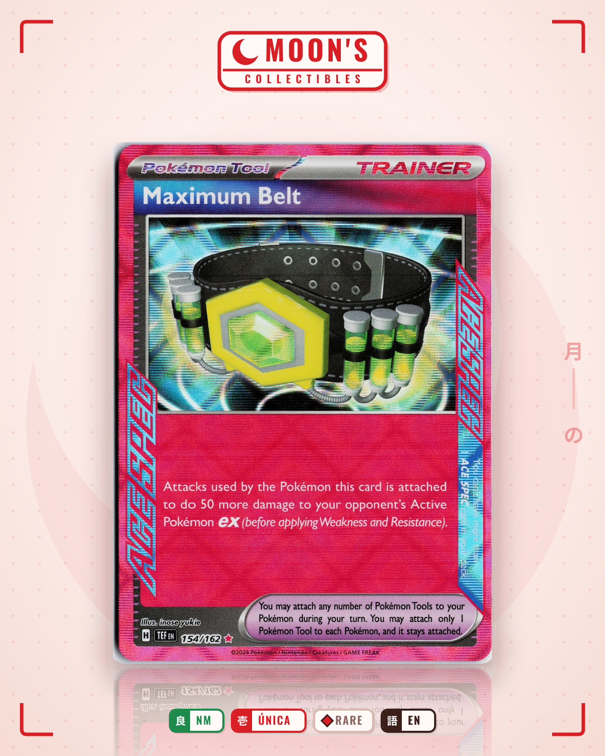 Carta Pokémon Maximum Belt · Temporal Forces #154/162 (NM) — pieza única en Moon's Collectibles México