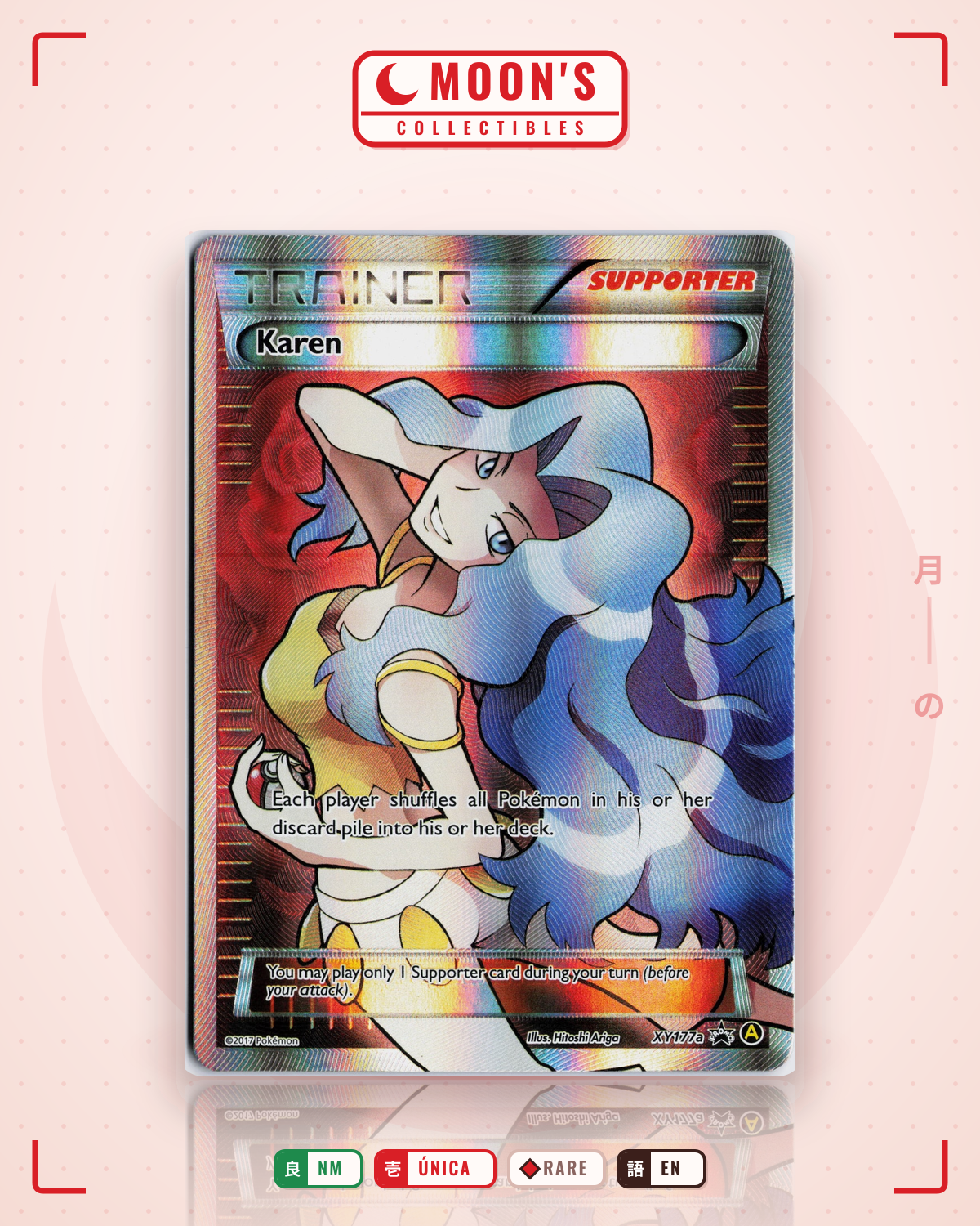 Carta Pokémon Karen · XY Black Star Promos #XY177a (NM) — pieza única en Moon's Collectibles México