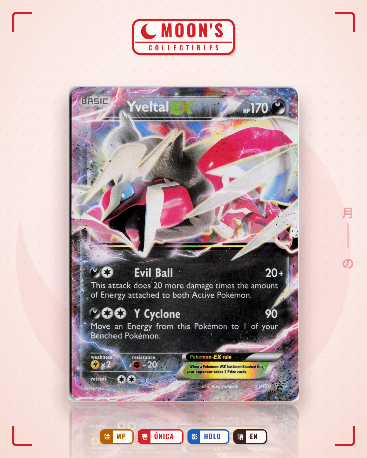 Carta Pokémon Yveltal-EX · XY Black Star Promos #XY150 (MP) — pieza única en Moon's Collectibles México