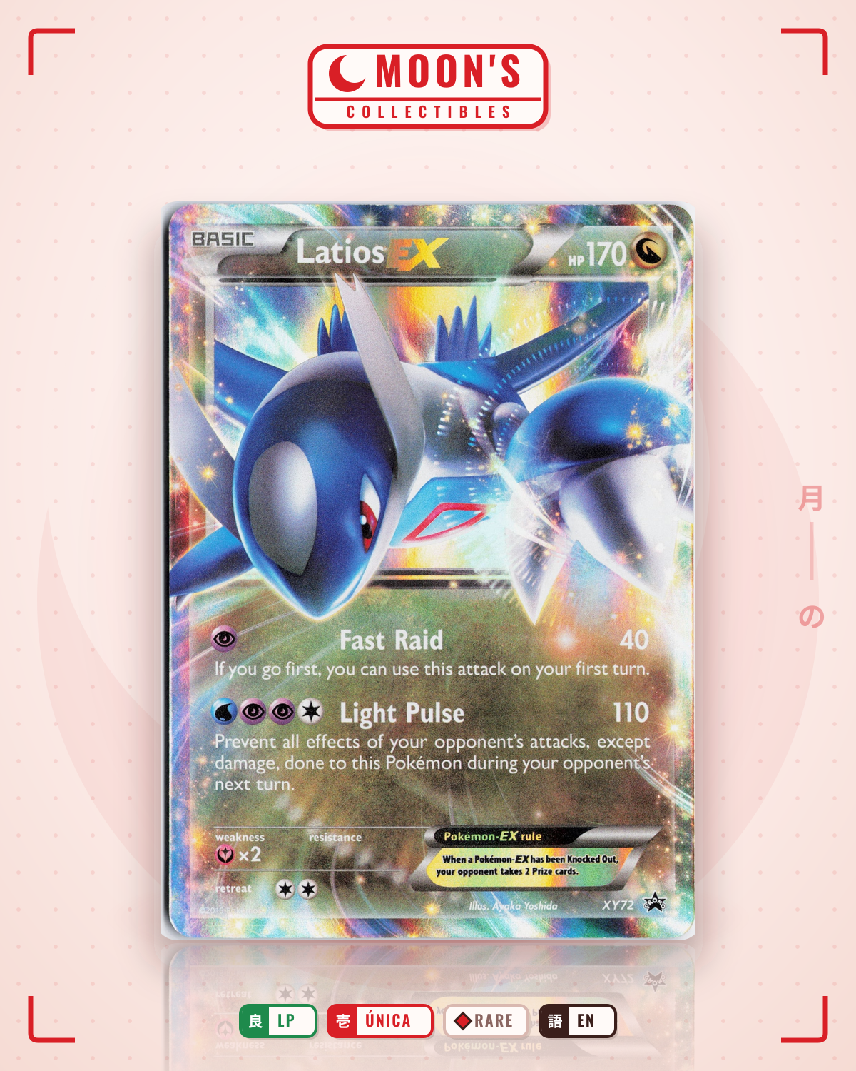 Carta Pokémon Latios-EX · XY Black Star Promos #XY72 (LP) — pieza única en Moon's Collectibles México