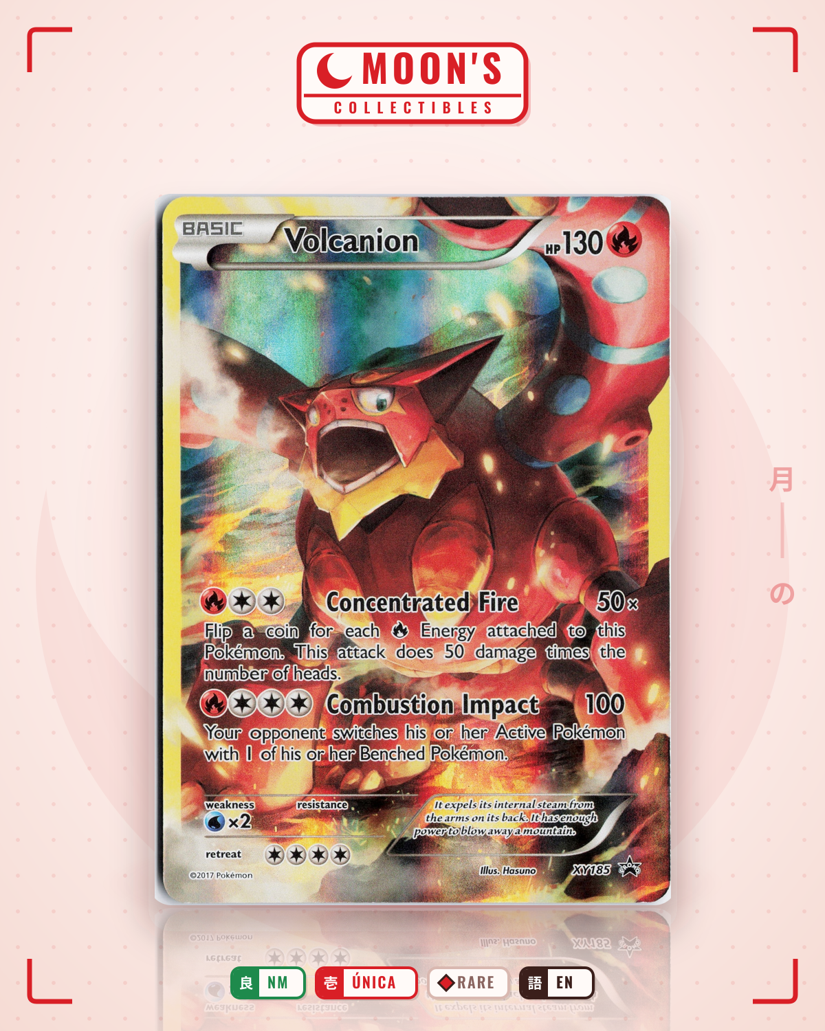 Carta Pokémon Volcanion · XY Black Star Promos #XY185 (NM) — pieza única en Moon's Collectibles México