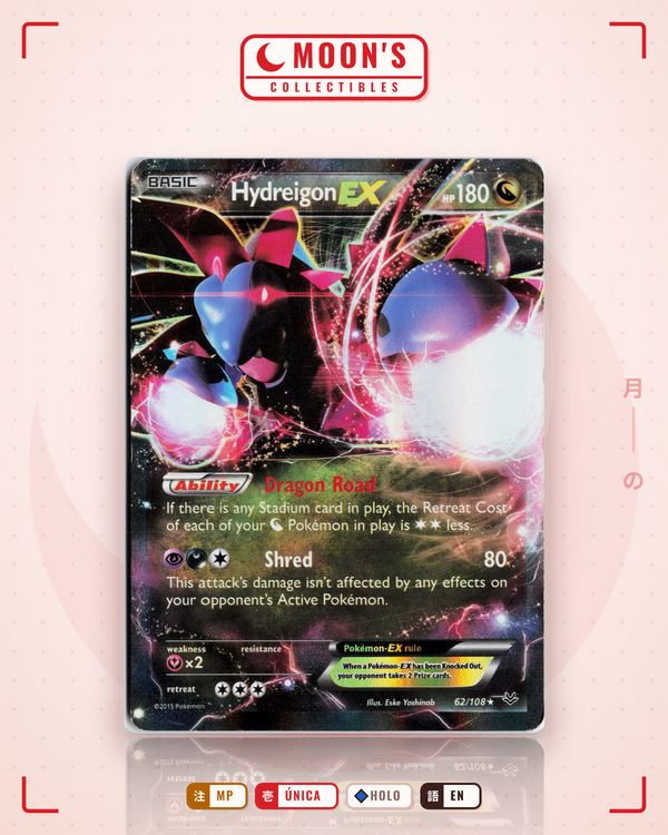 Carta Pokémon Hydreigon-EX · Roaring Skies #62/108 (MP) — pieza única en Moon's Collectibles México