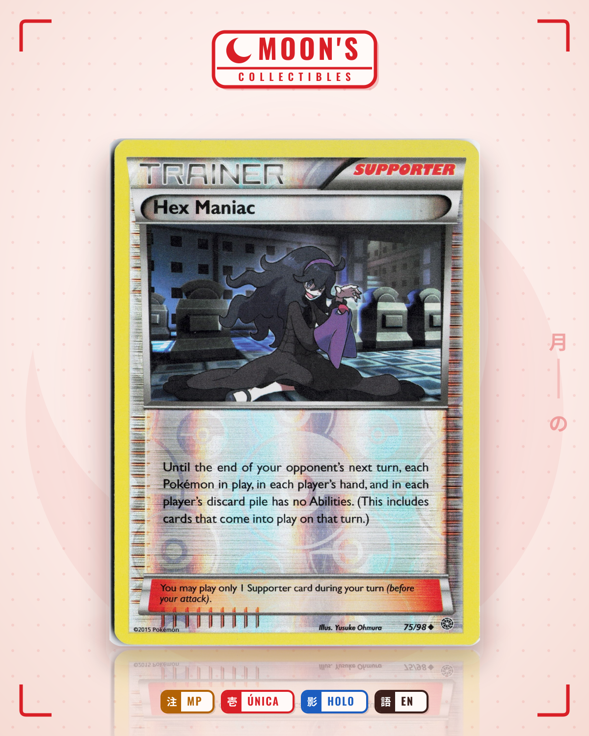 Carta Pokémon Hex Maniac · Ancient Origins #75/98 (MP) — pieza única en Moon's Collectibles México