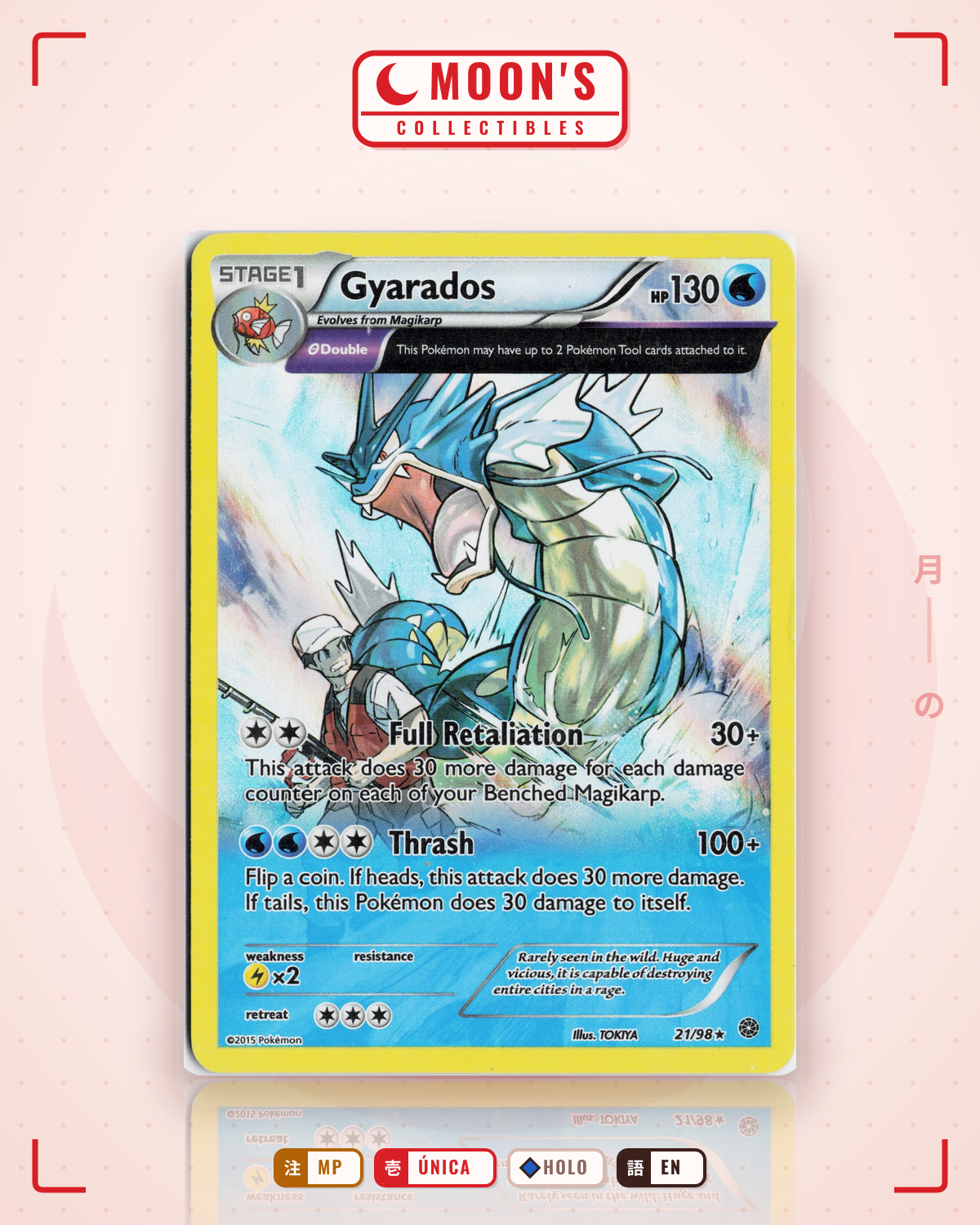 Carta Pokémon Gyarados · Ancient Origins #21/98 (MP) — pieza única en Moon's Collectibles México