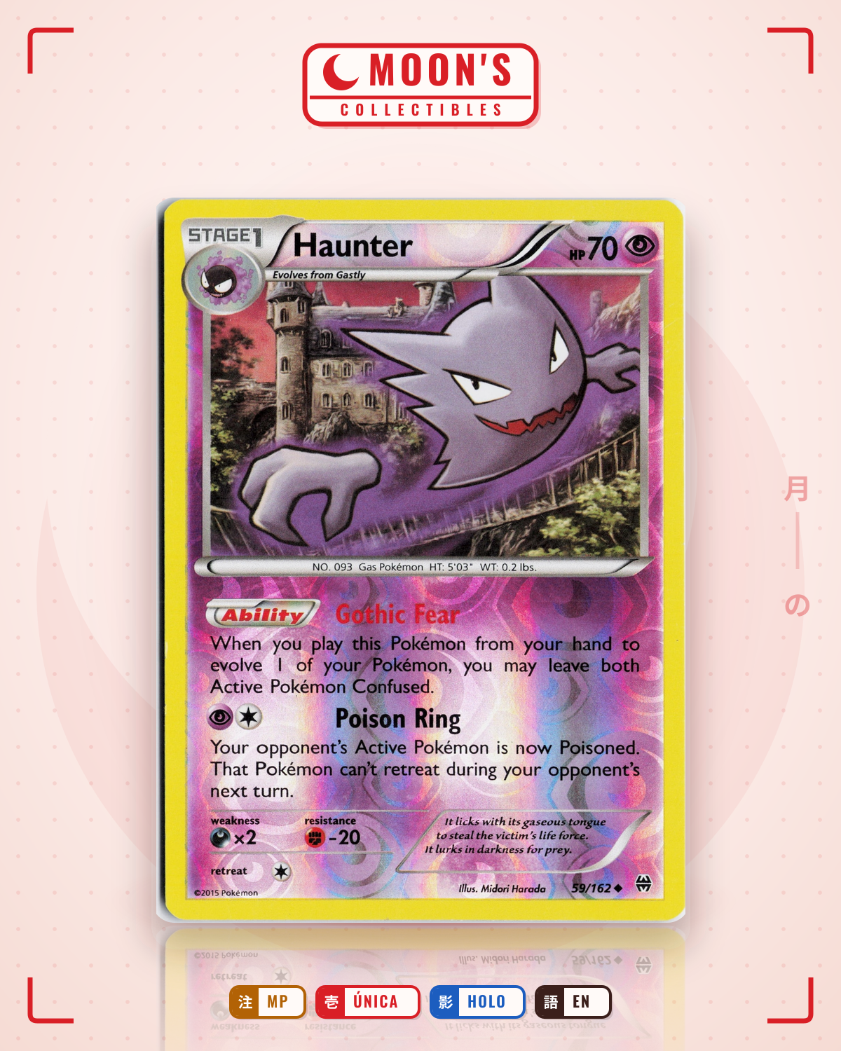 Carta Pokémon Haunter · BREAKthrough #59/162 (MP) — pieza única en Moon's Collectibles México