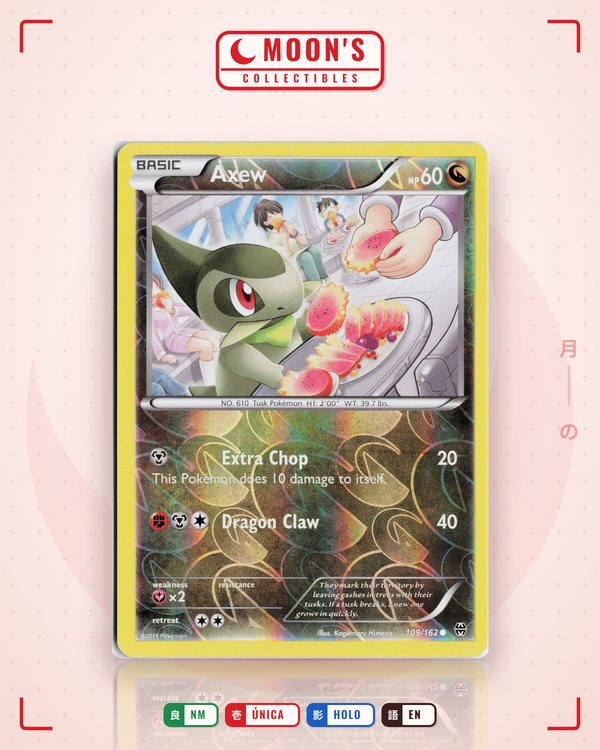 Carta Pokémon Axew · BREAKthrough #109/162 (NM) — pieza única en Moon's Collectibles México