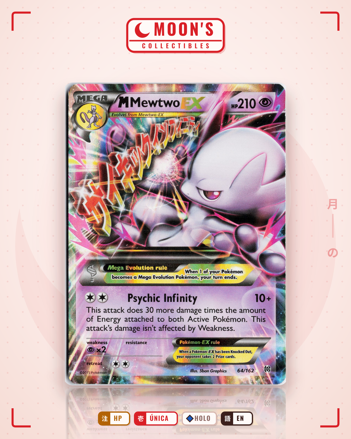 Carta Pokémon M Mewtwo-EX · BREAKthrough #64/162 (HP) — pieza única en Moon's Collectibles México