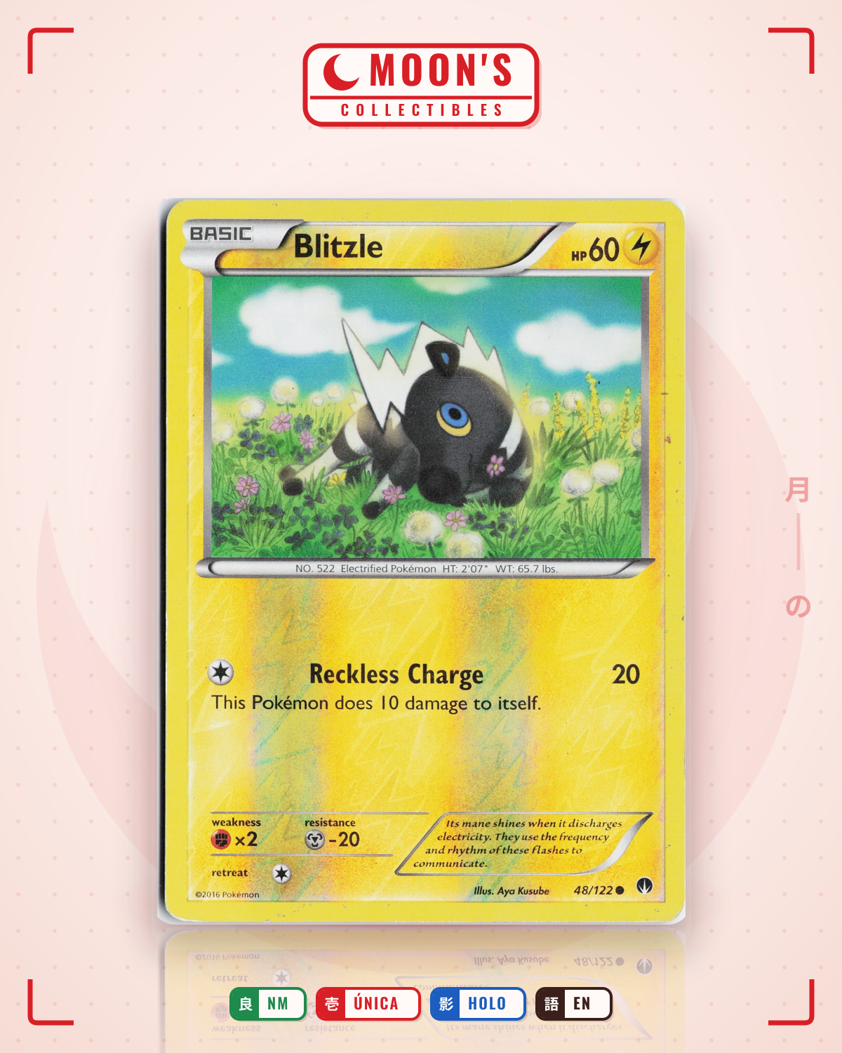 Carta Pokémon Blitzle · BREAKpoint #48/122 (NM) — pieza única en Moon's Collectibles México