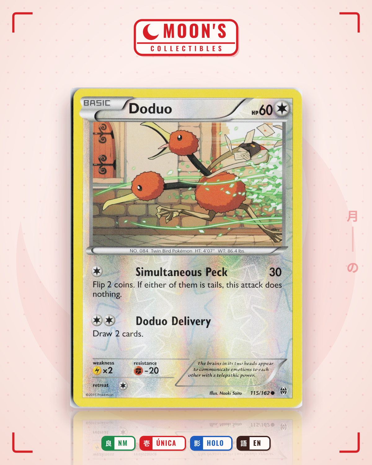 Carta Pokémon Doduo · BREAKthrough #115/162 (NM) — pieza única en Moon's Collectibles México