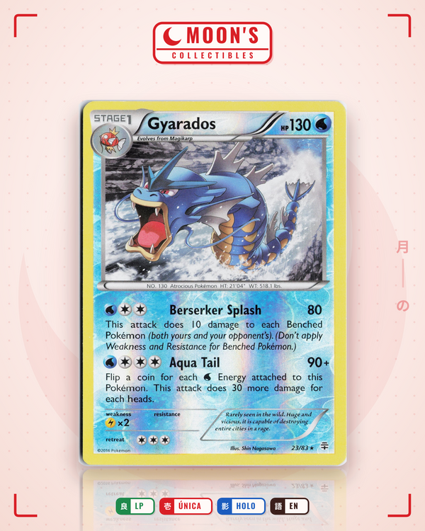 Carta Pokémon Gyarados · Generations #23/83 (LP) — pieza única en Moon's Collectibles México