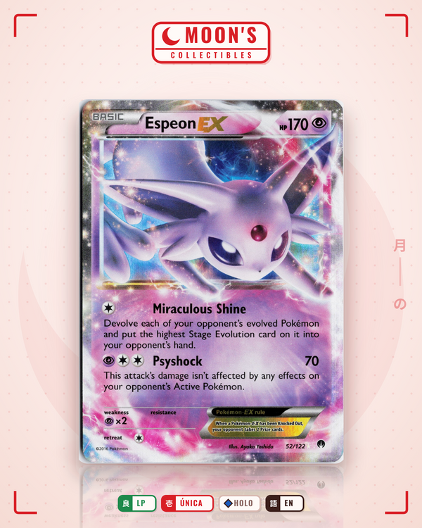 Carta Pokémon Espeon-EX · BREAKpoint #52/122 (LP) — pieza única en Moon's Collectibles México