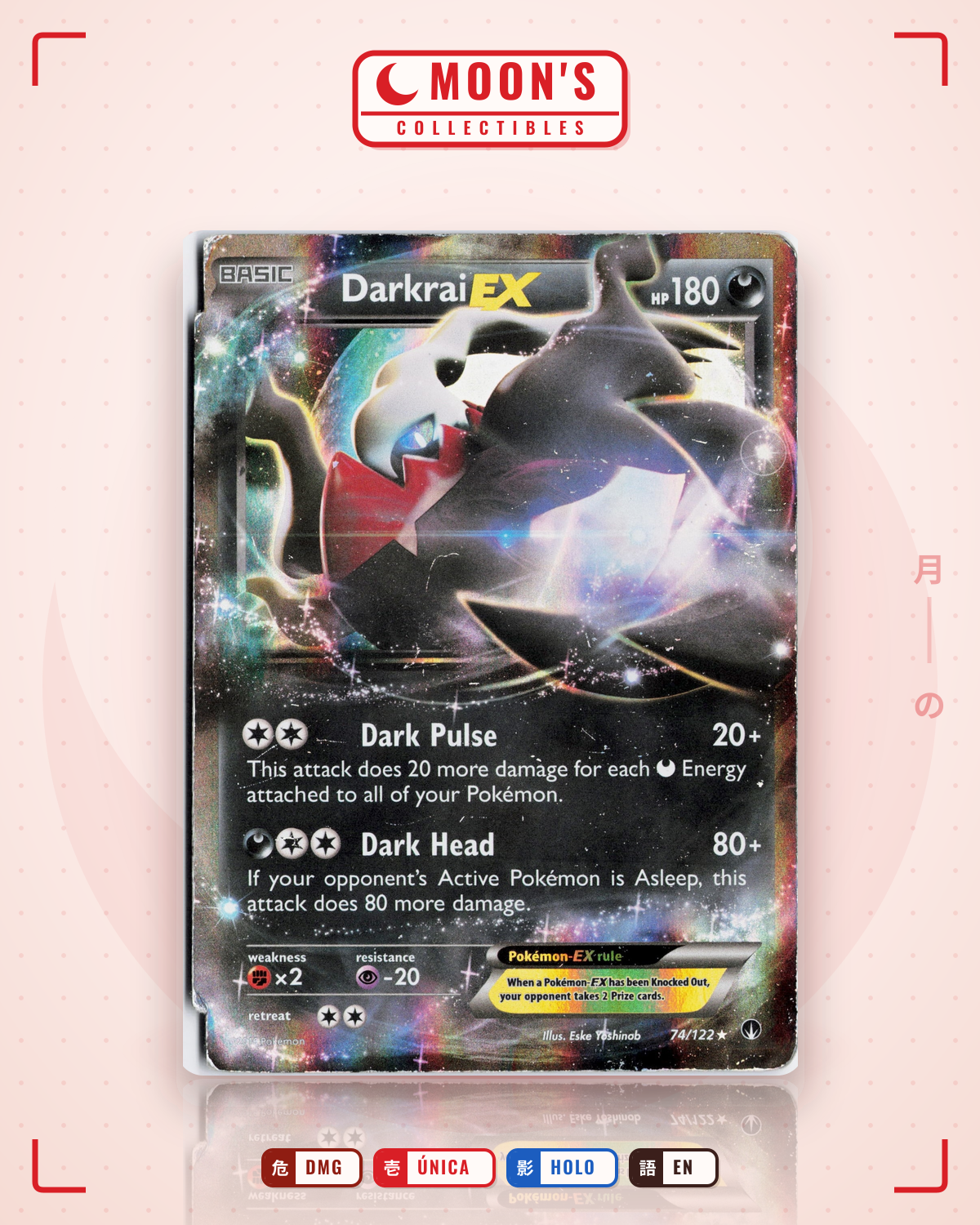 Carta Pokémon Darkrai-EX · BREAKpoint #74/122 (DMG) — pieza única en Moon's Collectibles México