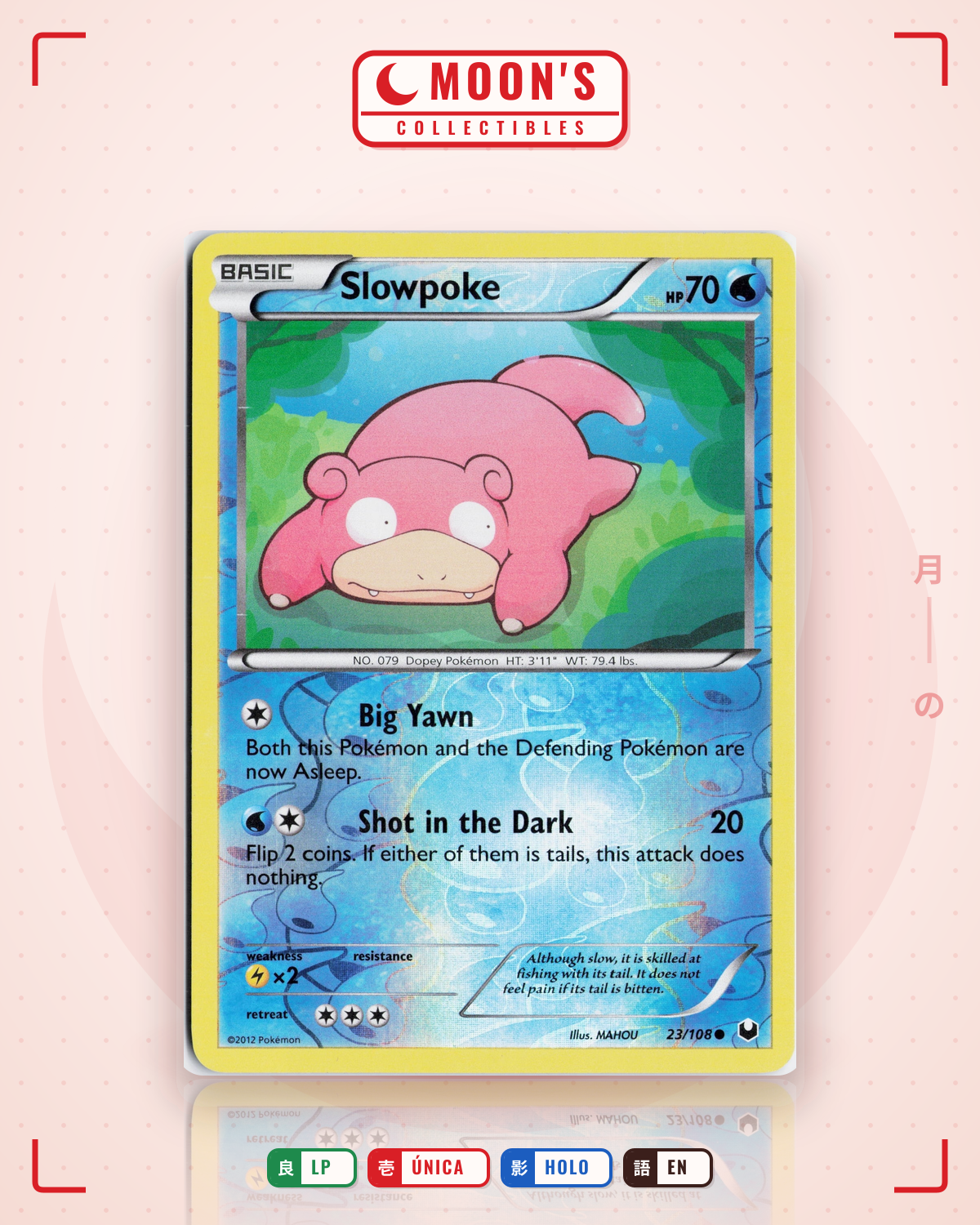 Carta Pokémon Slowpoke · Dark Explorers #23/108 (LP) — pieza única en Moon's Collectibles México