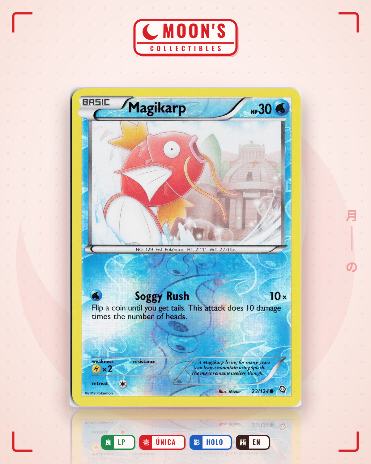 Carta Pokémon Magikarp · Dragons Exalted #23/124 (LP) — pieza única en Moon's Collectibles México