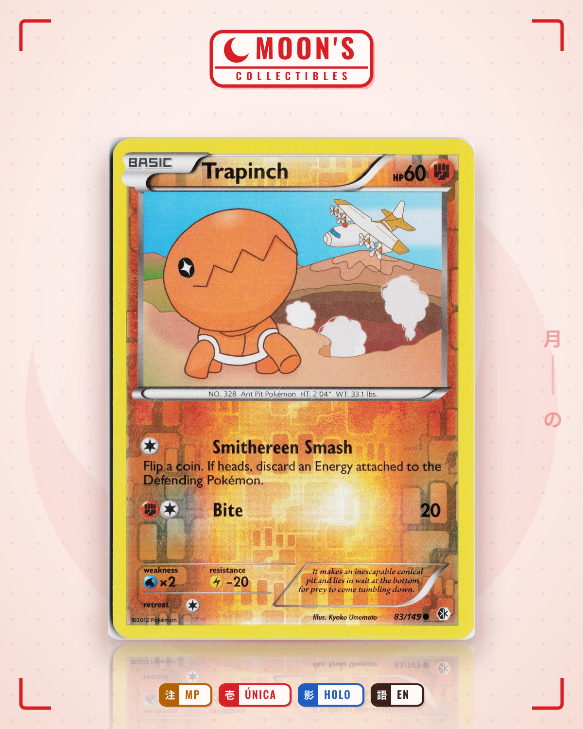 Carta Pokémon Trapinch · Boundaries Crossed #83/149 (MP) — pieza única en Moon's Collectibles México