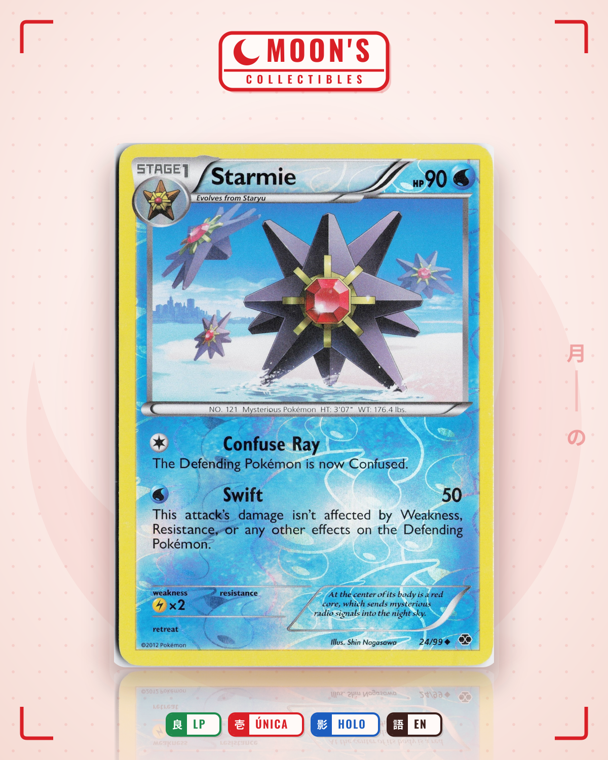 Carta Pokémon Starmie · Next Destinies #24/99 (LP) — pieza única en Moon's Collectibles México
