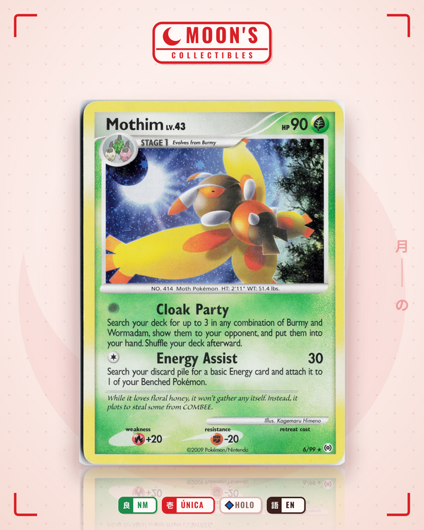 Carta Pokémon Mothim · Arceus #6/99 (NM) — pieza única en Moon's Collectibles México
