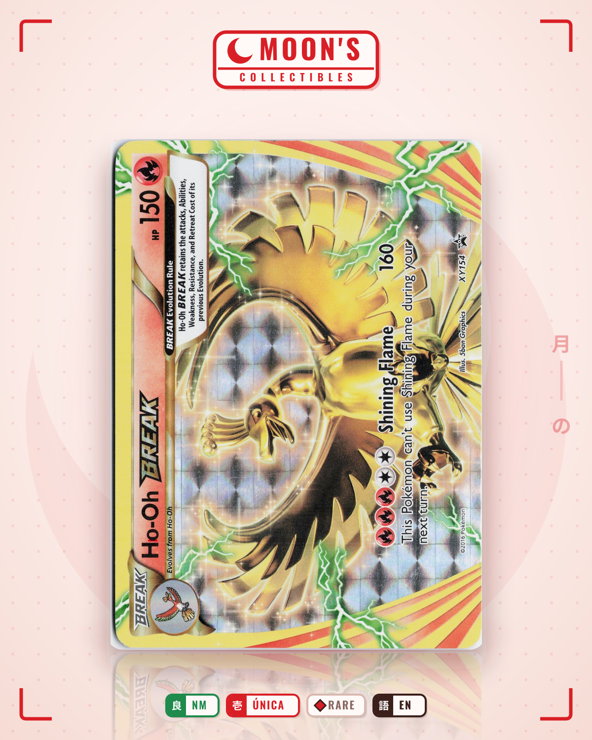 Carta Pokémon Ho-Oh BREAK · XY Black Star Promos #XY154 (NM) — pieza única en Moon's Collectibles México