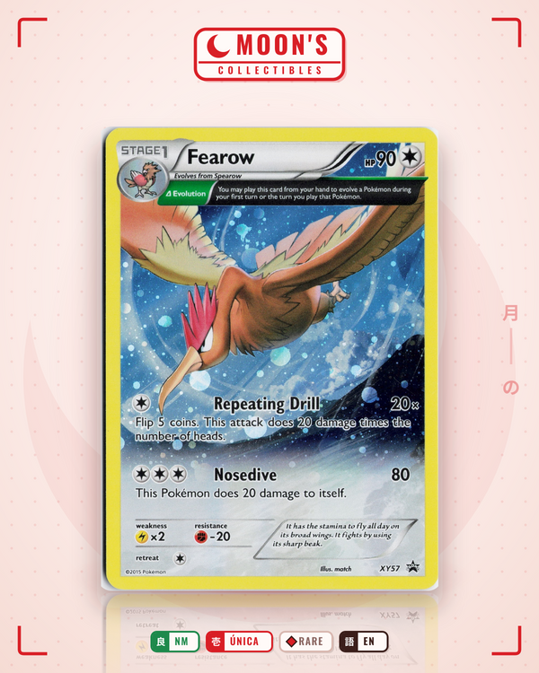 Carta Pokémon Fearow · XY Black Star Promos #XY57 (NM) — pieza única en Moon's Collectibles México