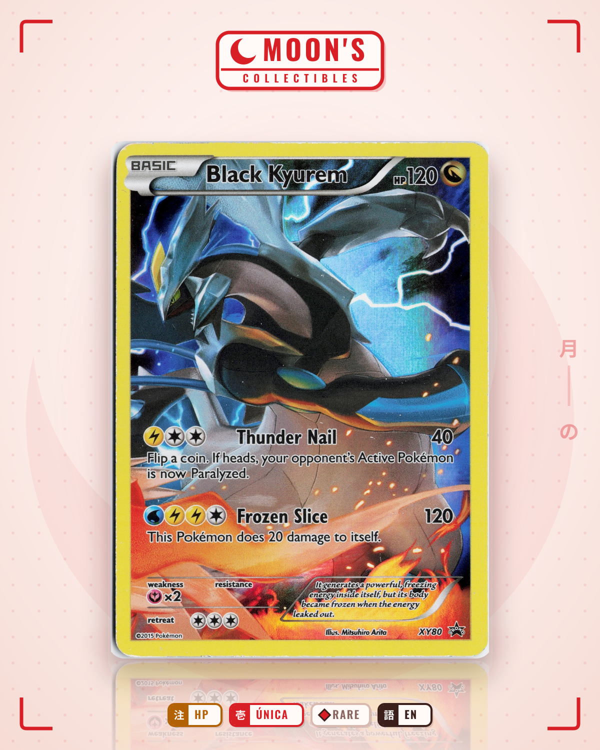 Carta Pokémon Black Kyurem · XY Black Star Promos #XY80 (HP) — pieza única en Moon's Collectibles México