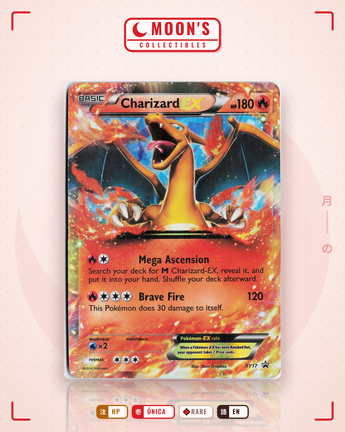 Carta Pokémon Charizard-EX · XY Black Star Promos #XY17 (HP) — pieza única en Moon's Collectibles México
