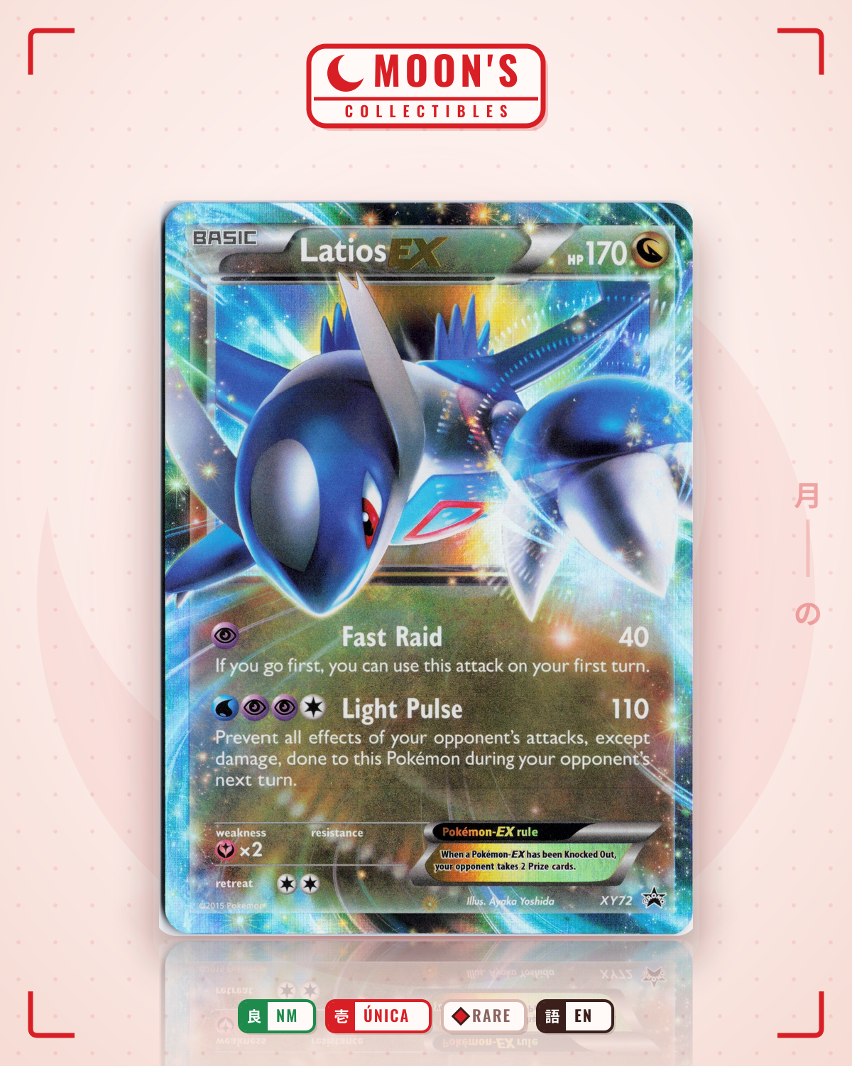 Carta Pokémon Latios-EX · XY Black Star Promos #XY72 (NM) — pieza única en Moon's Collectibles México