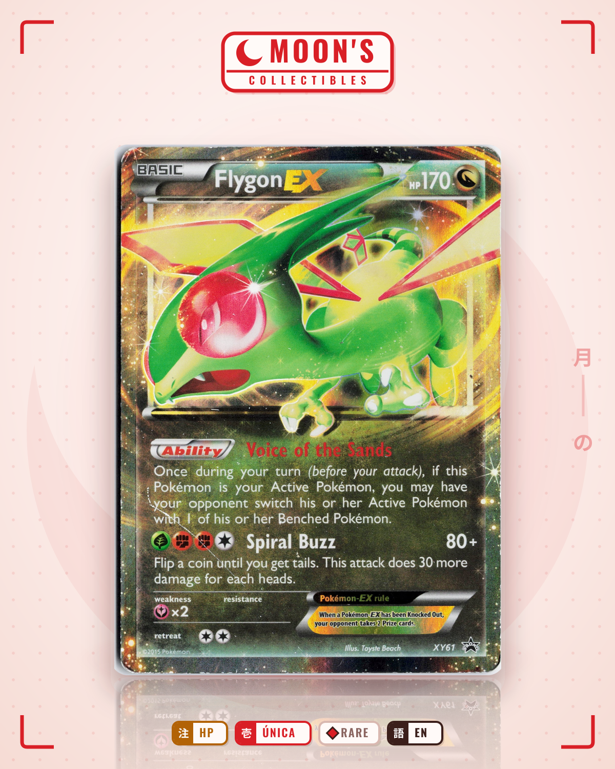 Carta Pokémon Flygon-EX · XY Black Star Promos #XY61 (HP) — pieza única en Moon's Collectibles México