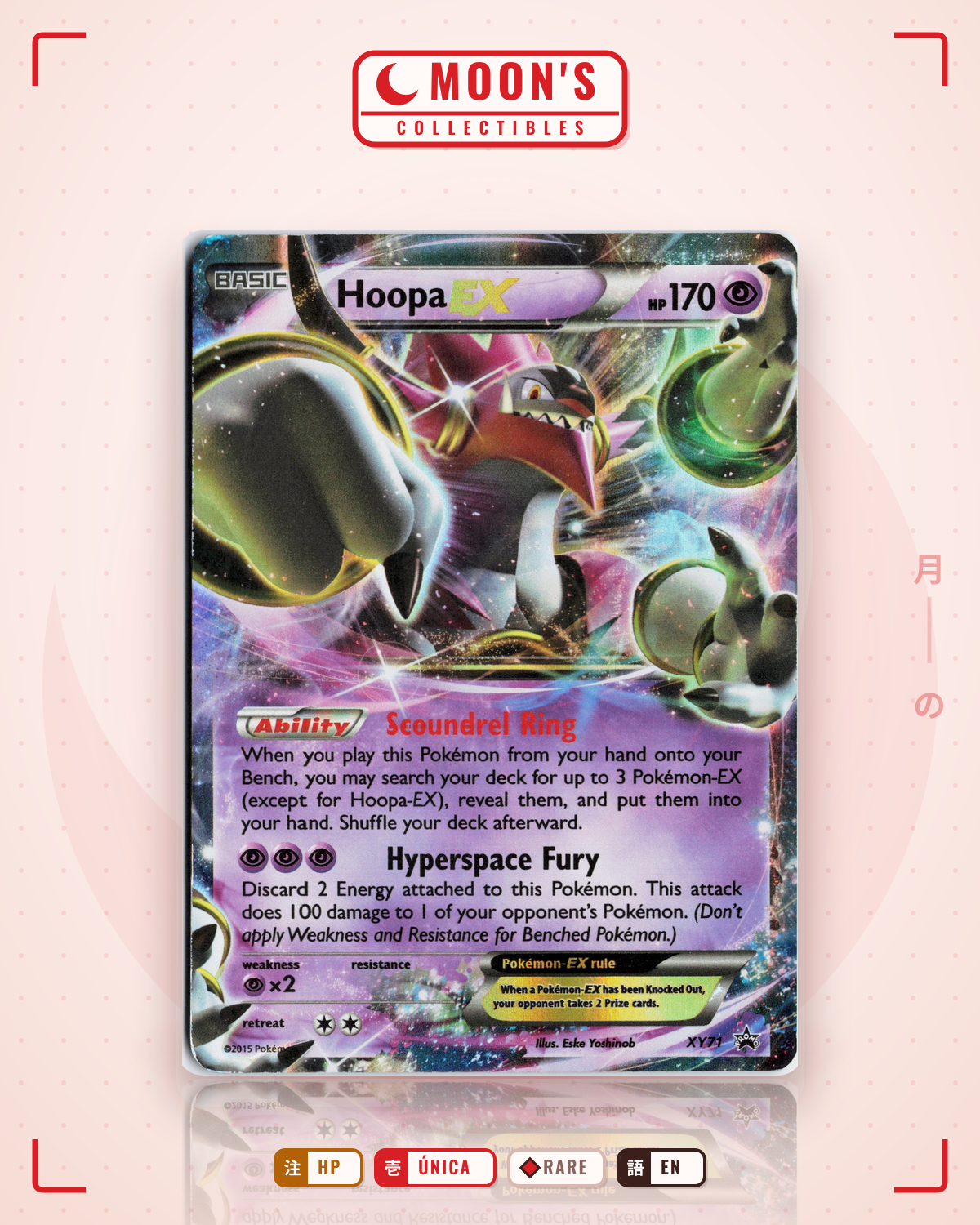 Carta Pokémon Hoopa-EX · XY Black Star Promos #XY71 (HP) — pieza única en Moon's Collectibles México