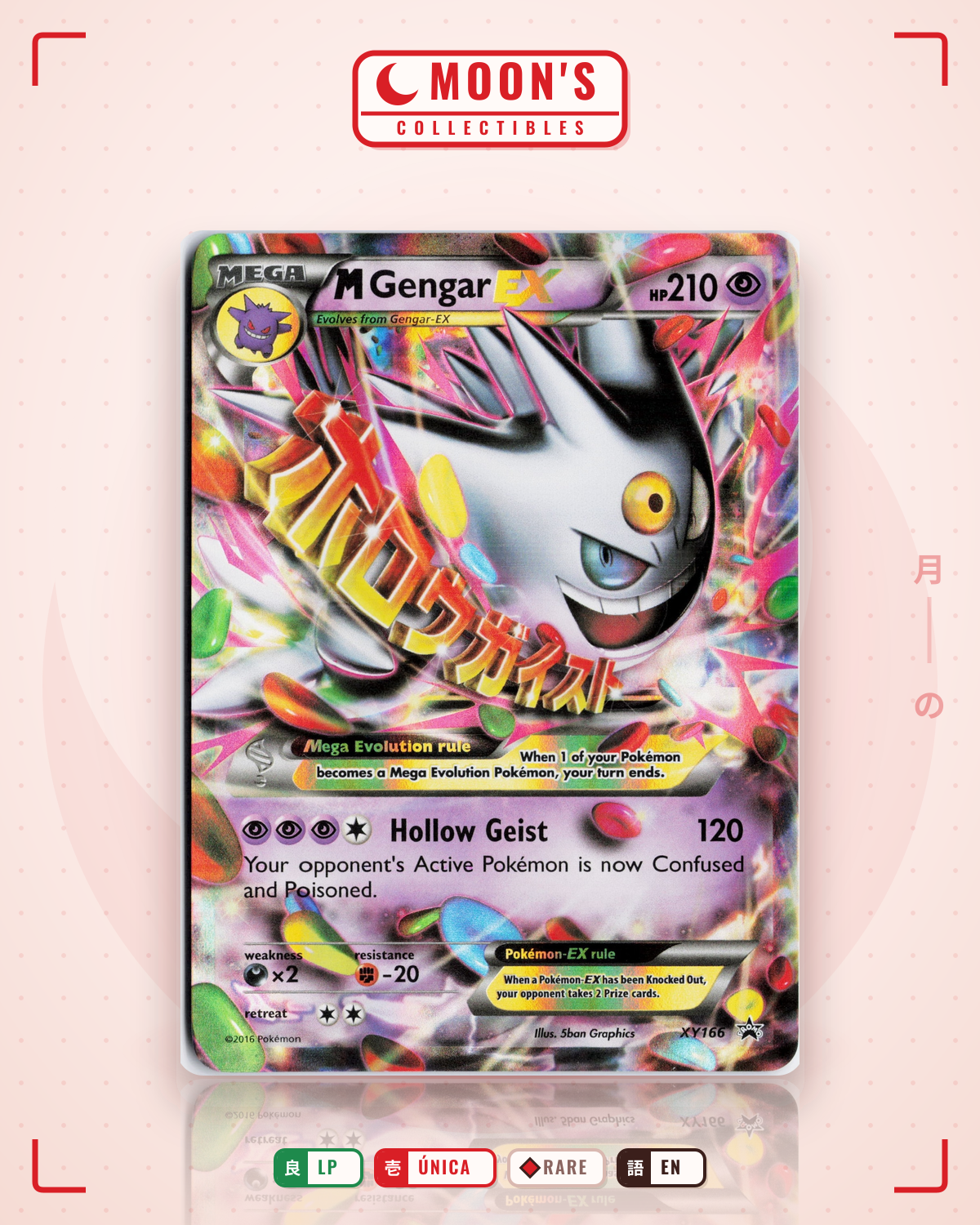 Carta Pokémon M Gengar-EX · XY Black Star Promos #XY166 (LP) — pieza única en Moon's Collectibles México
