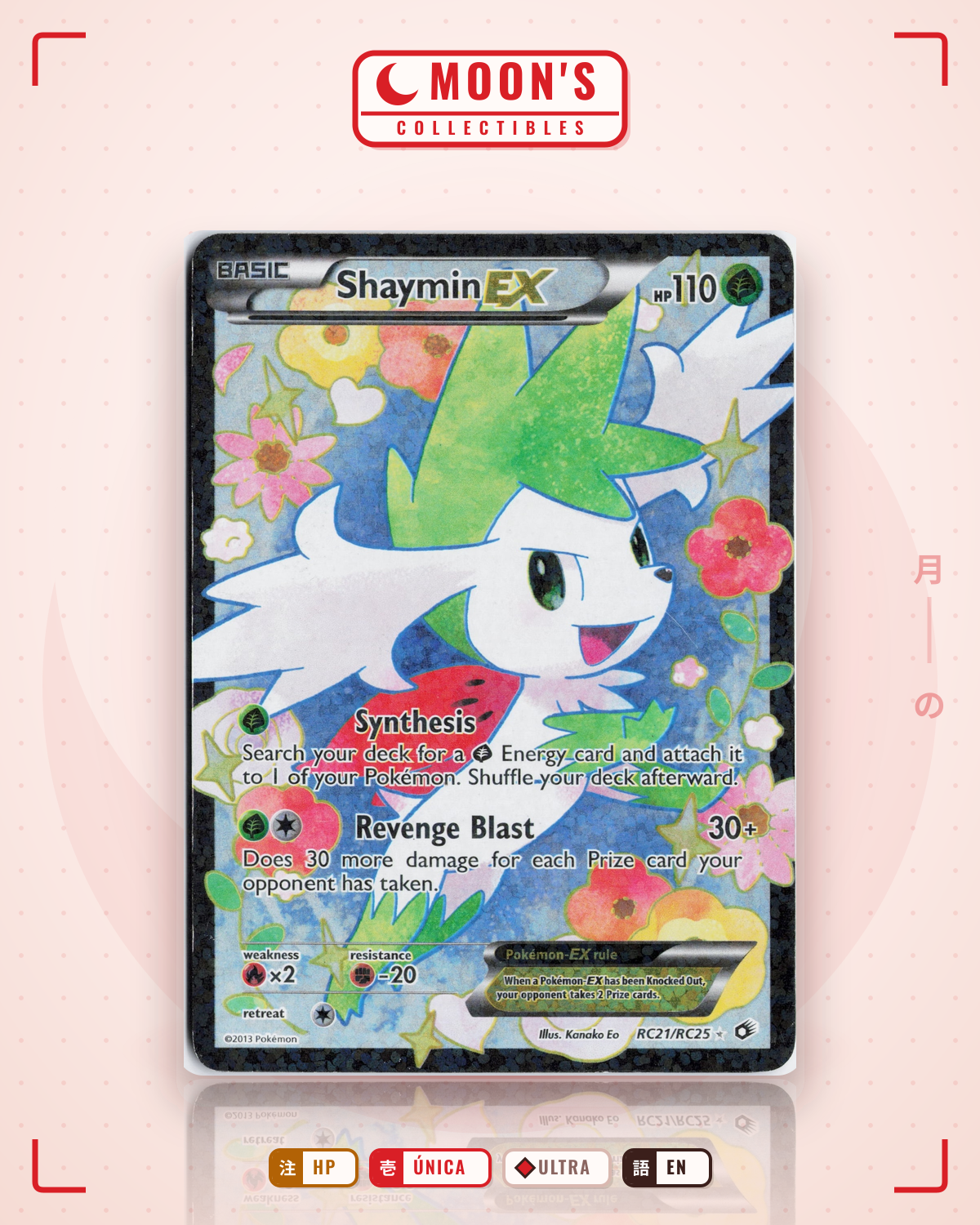 Carta Pokémon Shaymin-EX · Legendary Treasures #RC21/RC25 (HP) — pieza única en Moon's Collectibles México
