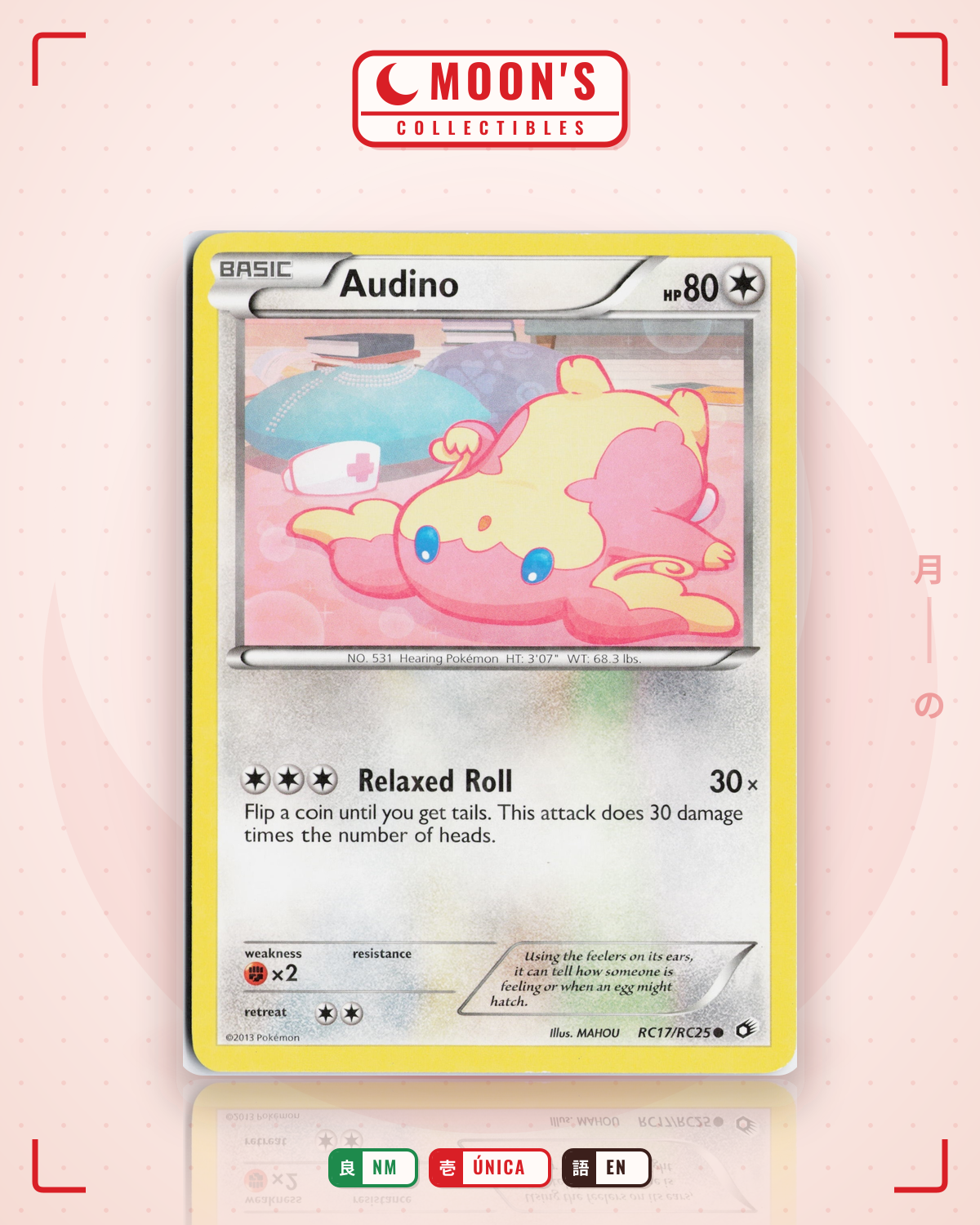 Carta Pokémon Audino · Legendary Treasures #RC17/RC25 (NM) — pieza única en Moon's Collectibles México