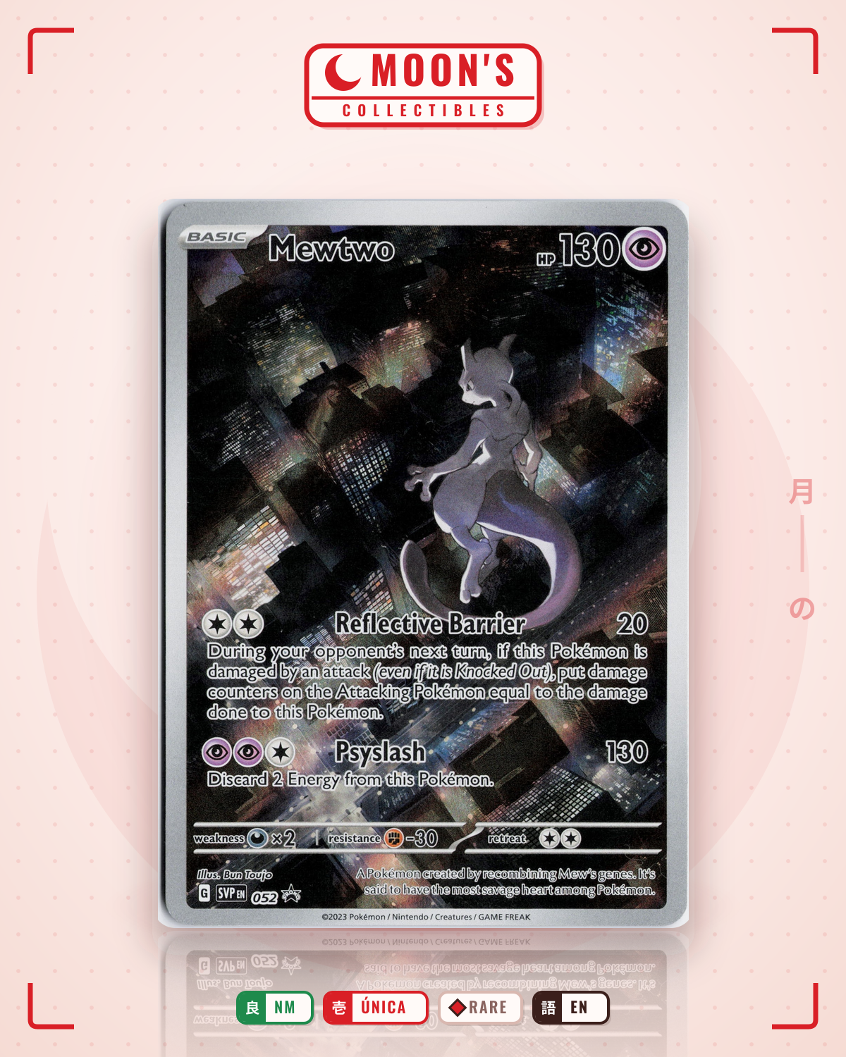 Carta Pokémon Mewtwo · Scarlet & Violet Black Star Promos #052 (NM) — pieza única en Moon's Collectibles México