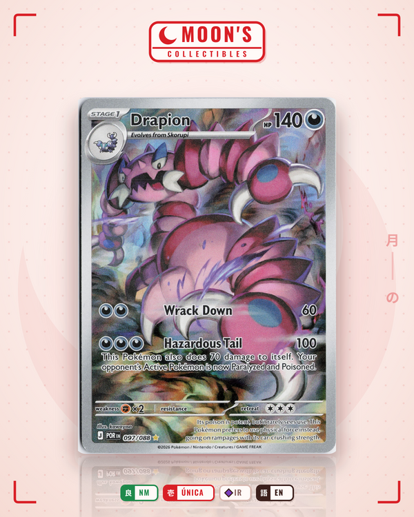 Carta Pokémon Drapion · Perfect Order #097/088 (NM) — pieza única en Moon's Collectibles México
