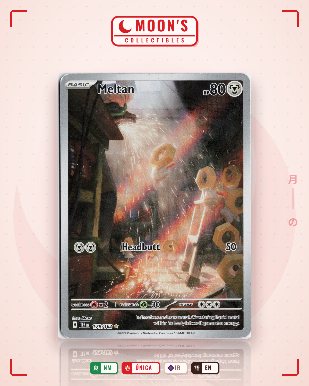 Carta Pokémon Meltan · Temporal Forces #179/162 (NM) — pieza única en Moon's Collectibles México