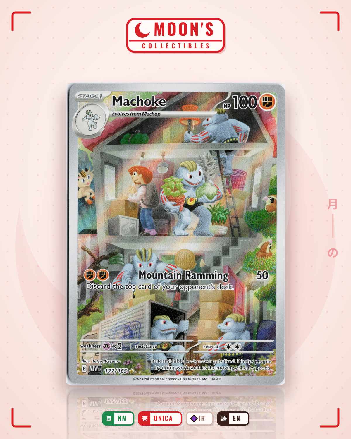 Carta Pokémon Machoke · 151 #177/165 (NM) — pieza única en Moon's Collectibles México
