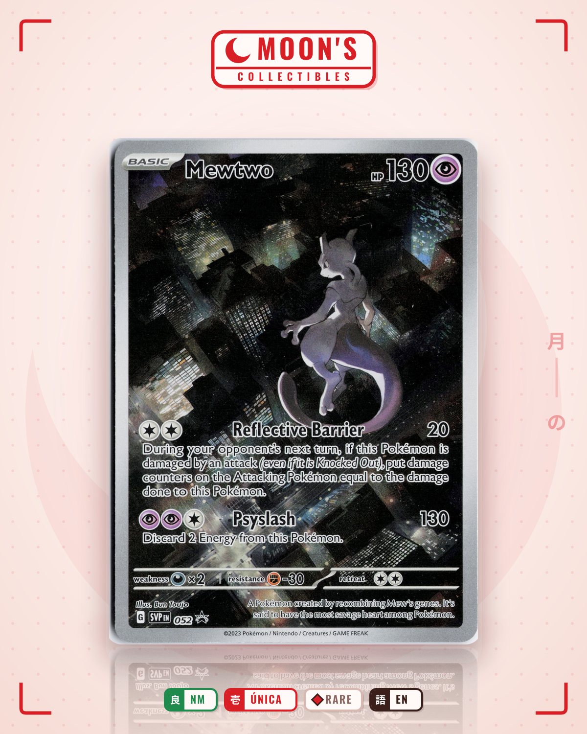 Carta Pokémon Mewtwo · Scarlet & Violet Black Star Promos #052 (NM) — pieza única en Moon's Collectibles México