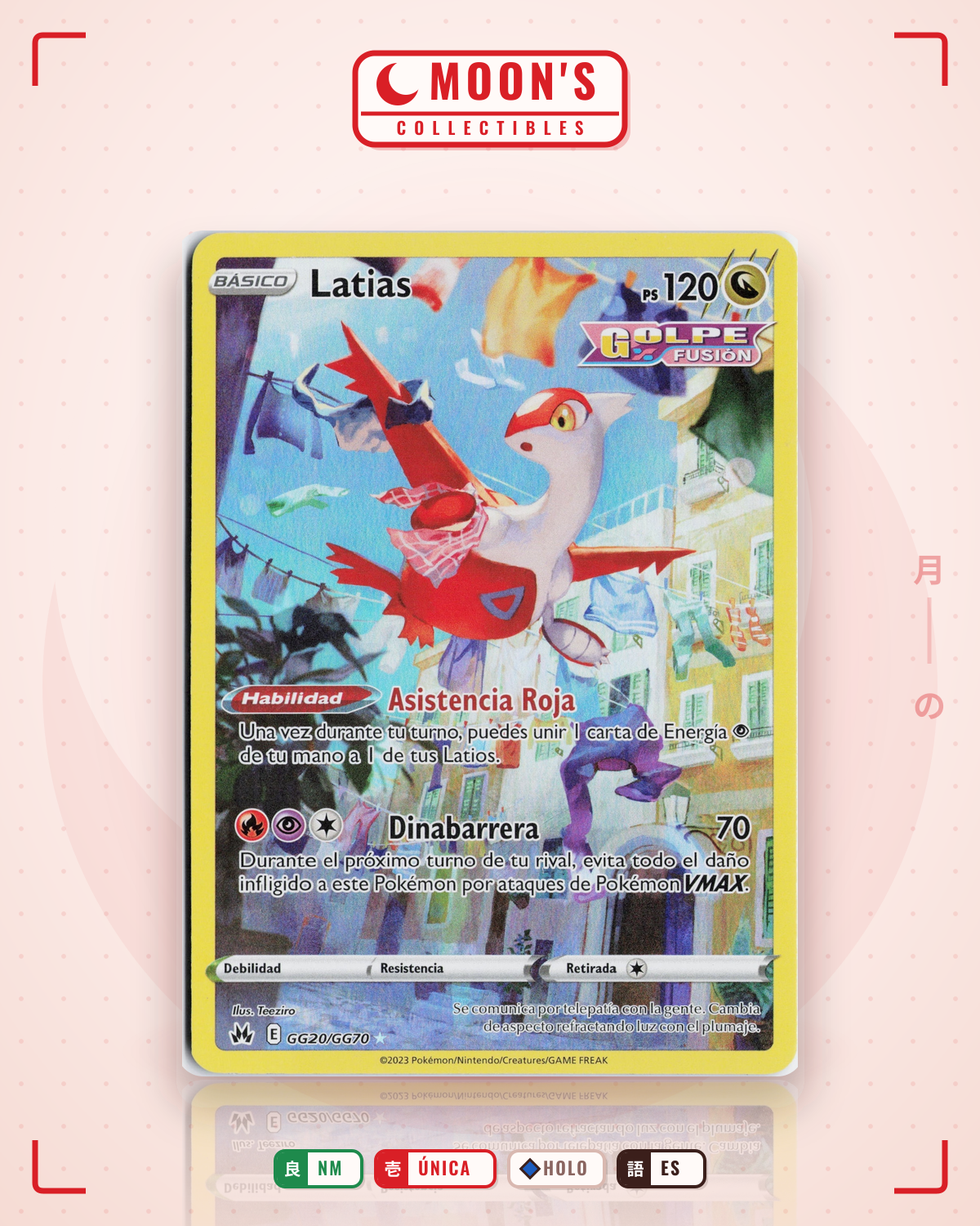Carta Pokémon Latias · Crown Zenith Galarian Gallery #GG20/GG70 (NM) — pieza única en Moon's Collectibles México